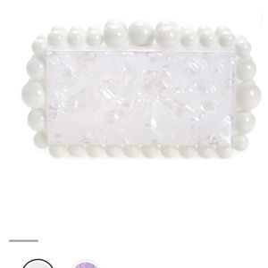Cult Gaia Beaded Acrylic Box Clutch